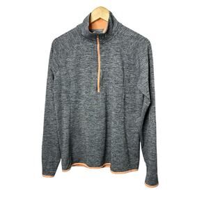 Under Armour  RUN Loose Fit HEATGEAR Gray 1/2 Zip Pullover Top Women's Large